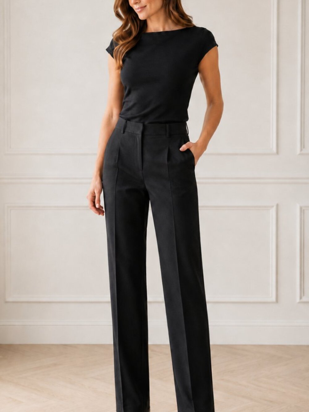 Theory Black Virgin Wool Straight Seg Dress Pants Size S / 6